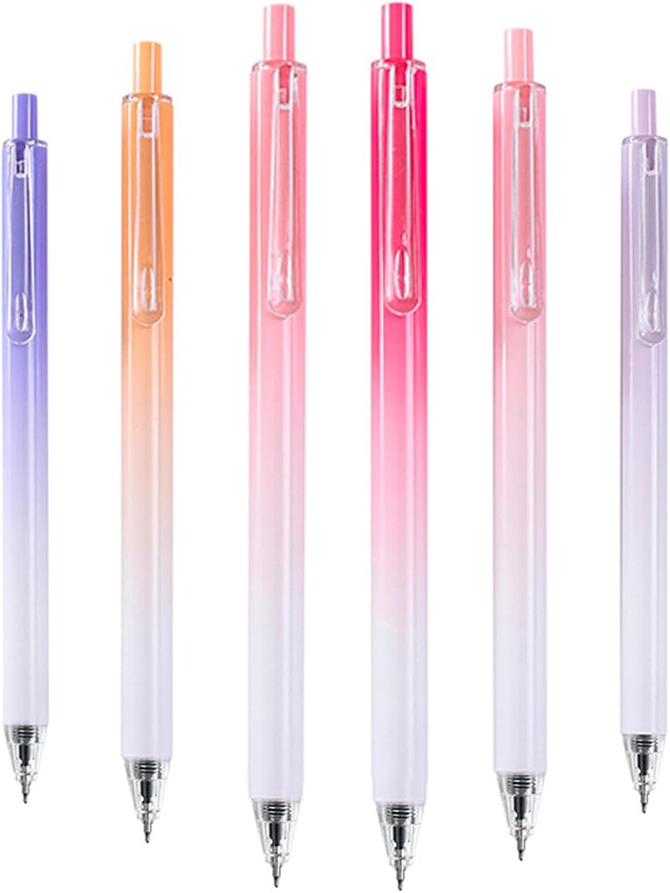 Retractable Gel Pens, 0.5mm Fine Point, Quick Drying, Writing Drawing, Black ink gel pens, Box of 6 Pens (Black)